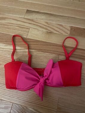 Boden Red and Pink Bikini Top